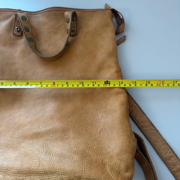 Free People Ellie Brown Leather Studded Backpack